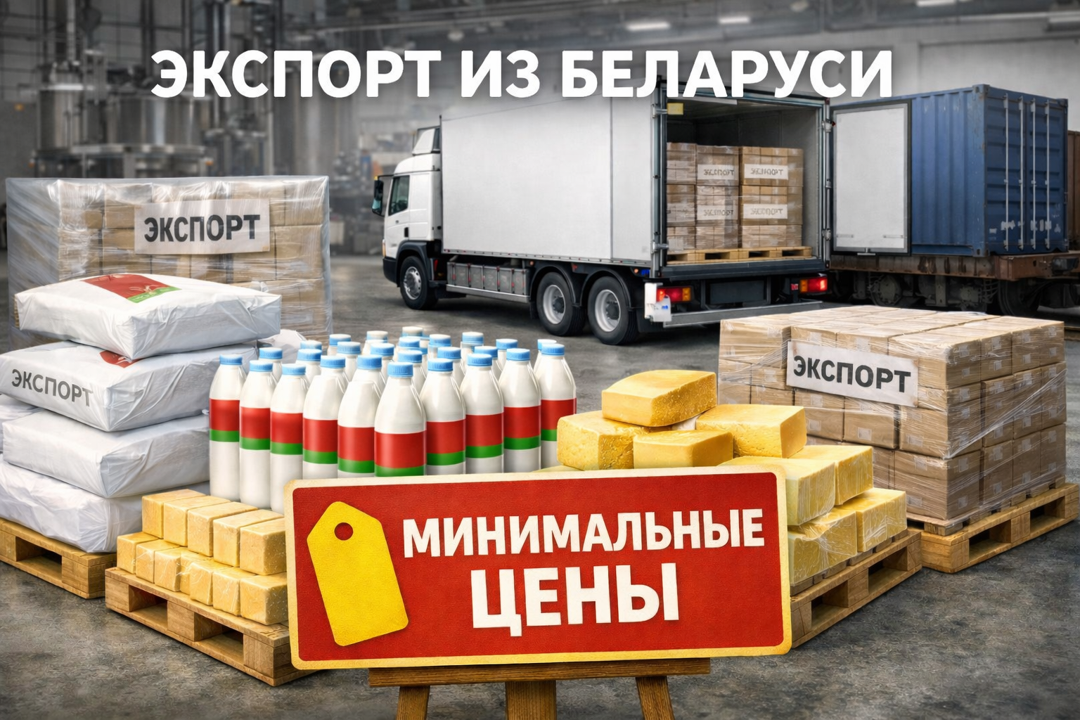 Беларусь установила минимальные экспортные цены на молочную и животноводческую продукцию