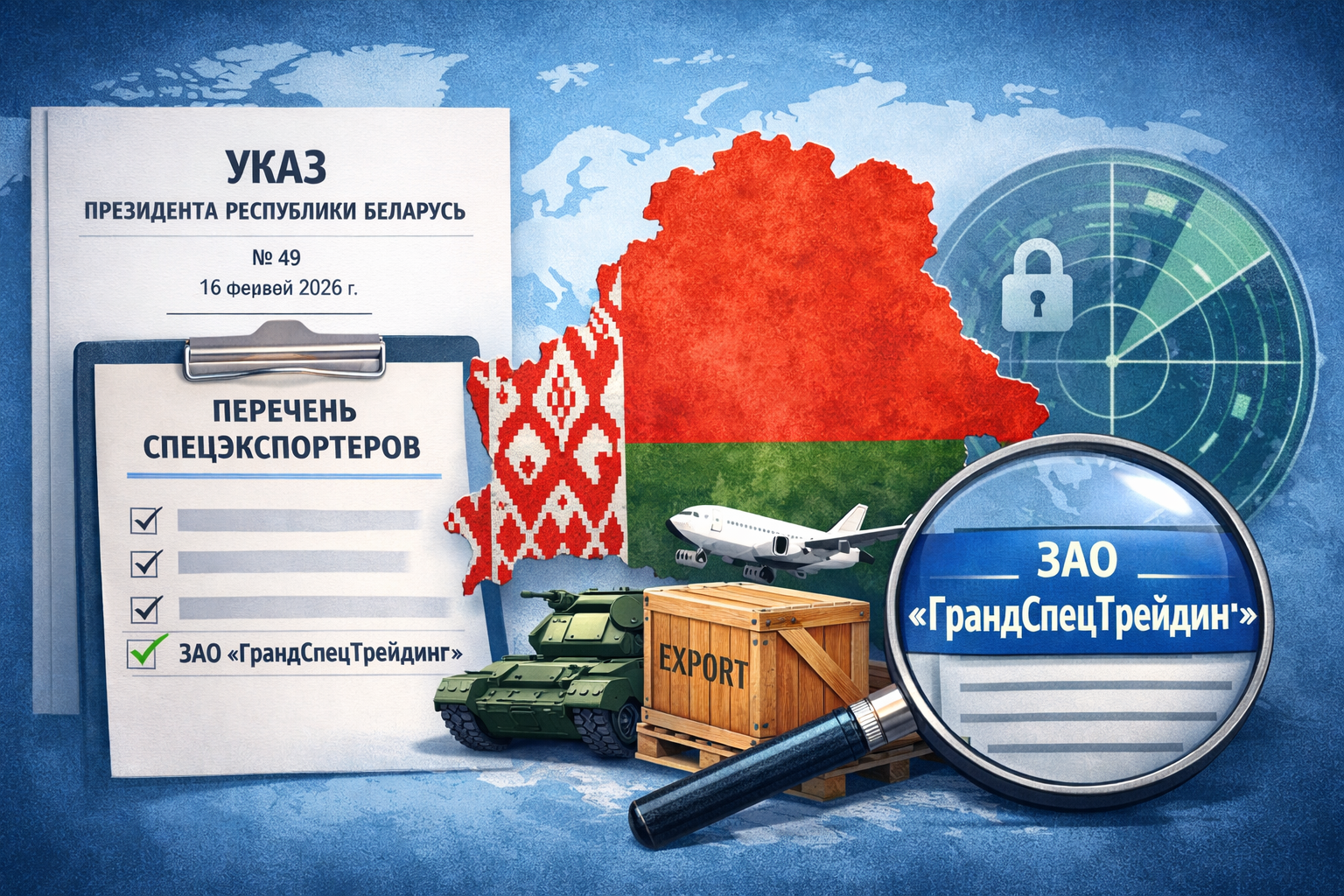 В перечень спецэкспортеров Беларуси включено ЗАО «ГрандСпецТрейдинг»