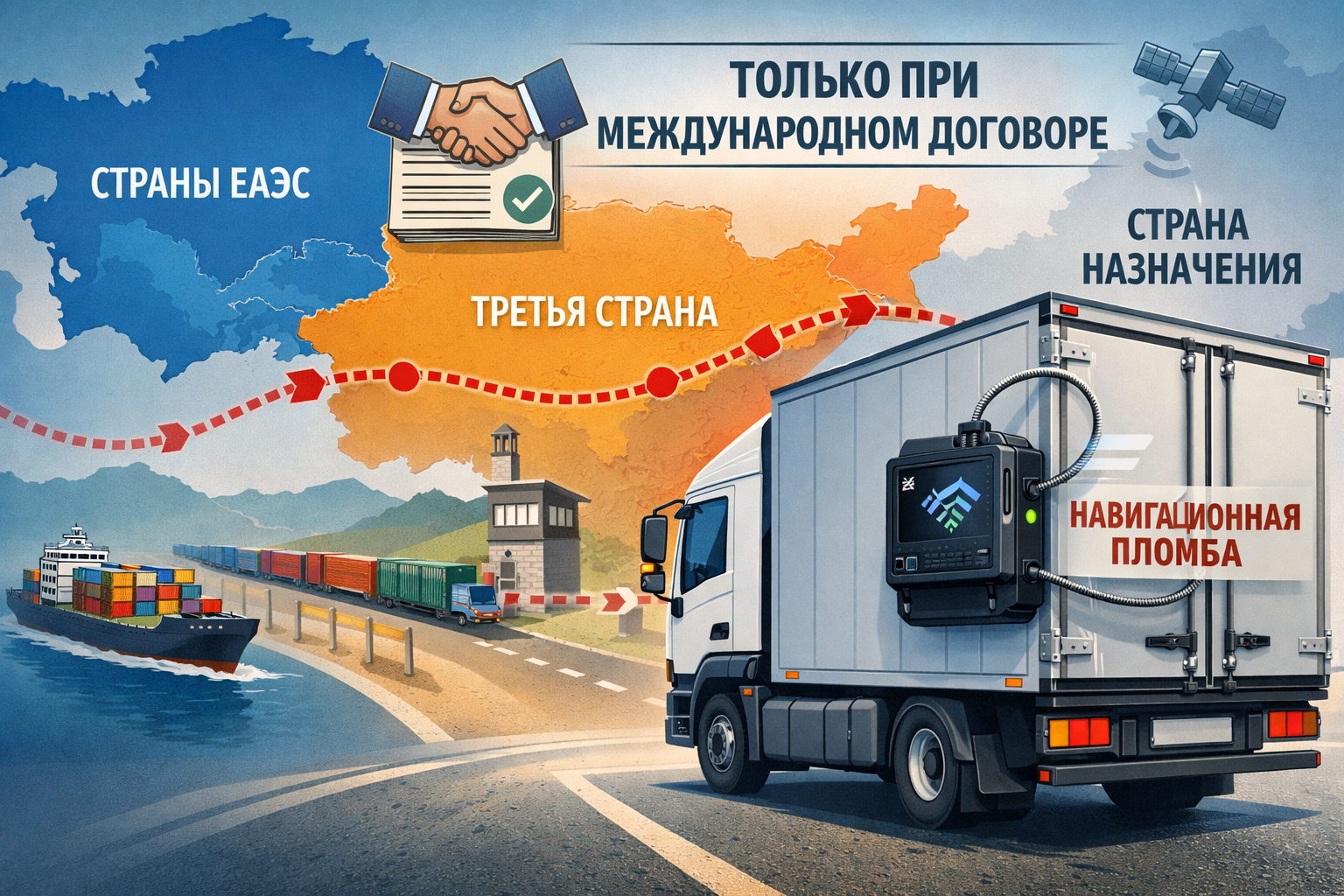 Установлены условия применения навигационных пломб при перевозках через третьи страны