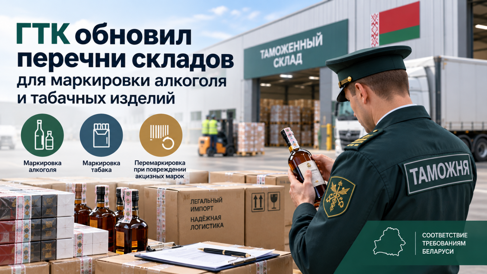 ГТК обновил перечни складов для маркировки алкоголя и табачных изделий