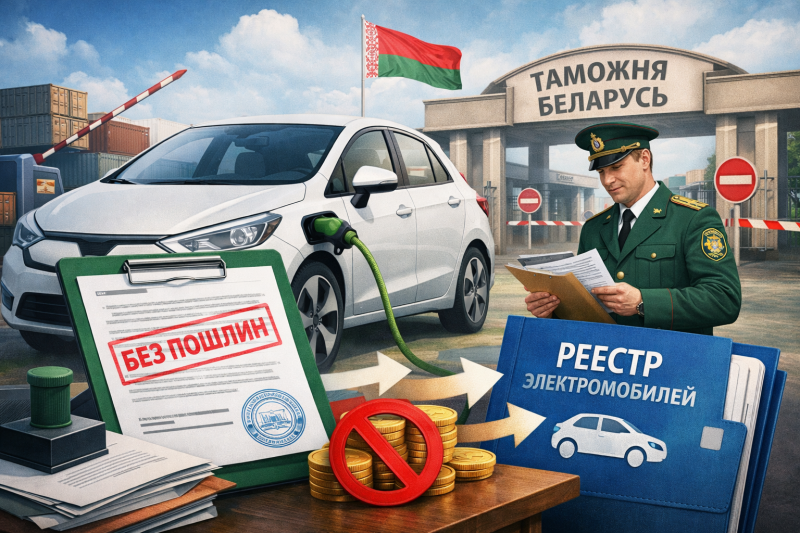 ГТК Беларуси уполномочен выдавать документы для освобождения электромобилей от пошлин