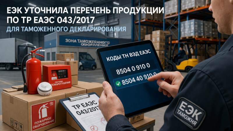 ЕЭК уточнила перечень продукции по ТР ЕАЭС 043/2017 для таможенного декларирования