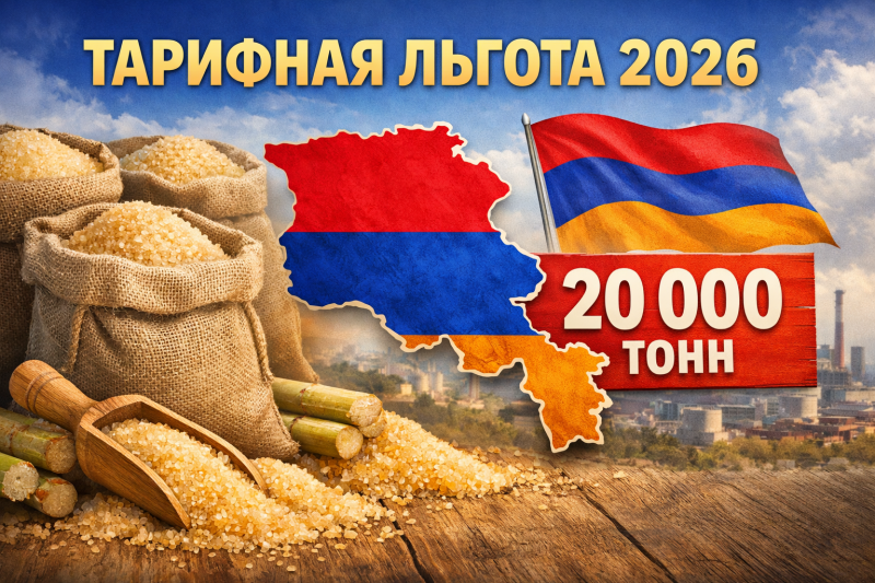 Временная тарифная льгота для Армении на ввоз тростникового сахара-сырца